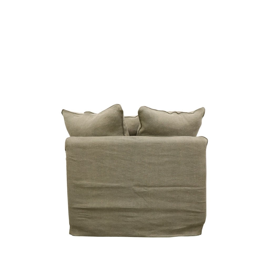Lotus Linen Slip Cover Armchair - Khaki