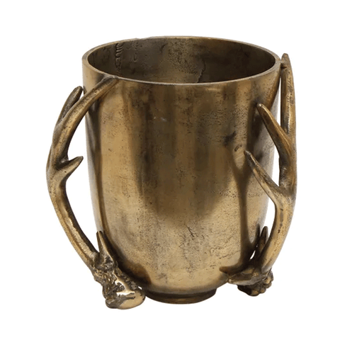 Antler Ice Bucket - Aged Silver