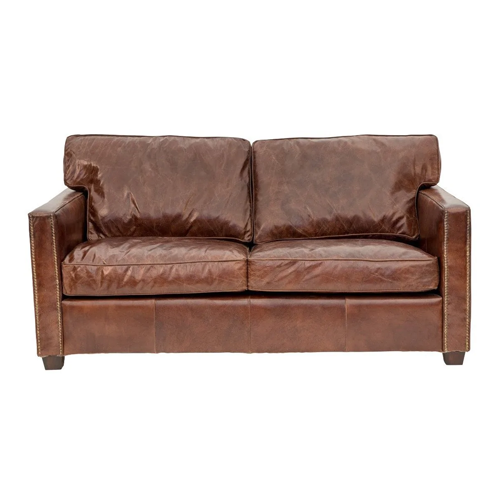 Camden Leather 2 Seater Sofa - Aged Brown