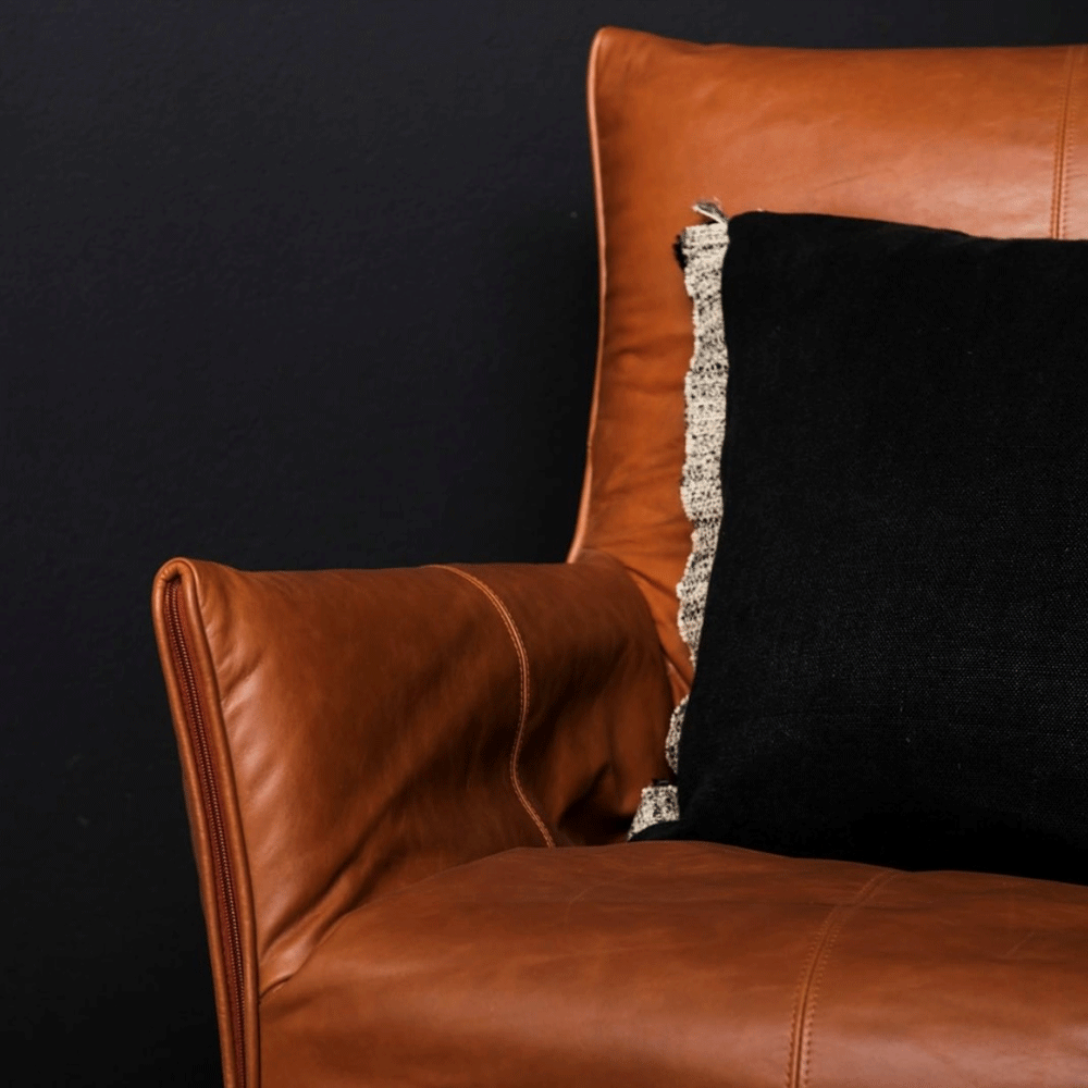 Hugo Steel Chair in Tasman New Zealand Leather - NZ Made