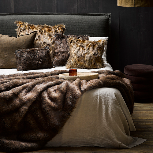 Heirloom NZ Made Faux Fur Throw 150x180cm Husky Greenslades Furniture