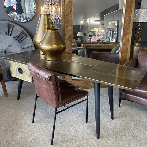 Aged Leather Office Desk Chair - Aged Brown