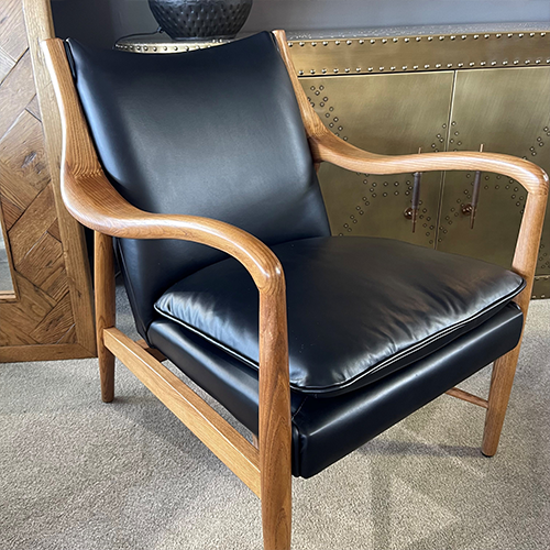 Juniper Black Leather Armchair