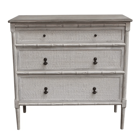 Hudson White Bedroom Drawers - Slim