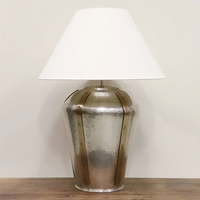 Litchfield Large Lamp - Antique Silver & Brass + Shade