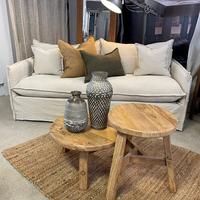 Malibu 3 Seater Slipcover Sofa - Natural Linen