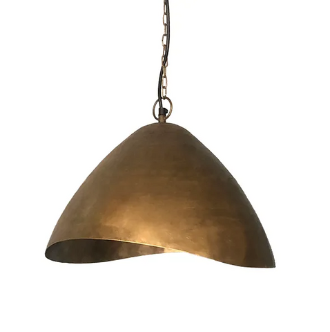 Vitrene Brass Glass Hanging Light - Large