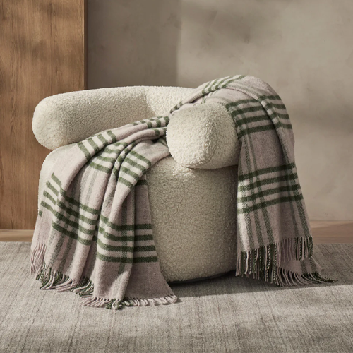 Moncrief 100% NZ Wool Throw - Olive – Greenslades Furniture