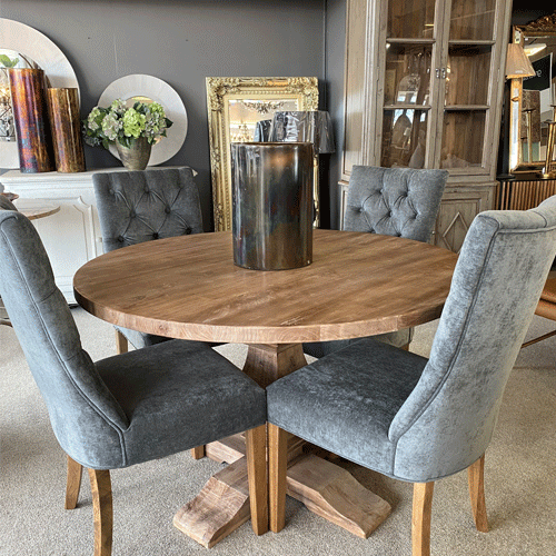 Madrid Round Pedestal Dining Table - 1200