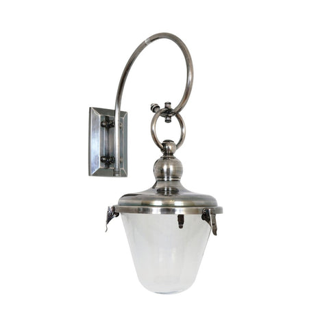 Outdoor IP54 Arched Wall Lamp wtih Shade - Pewter Finish