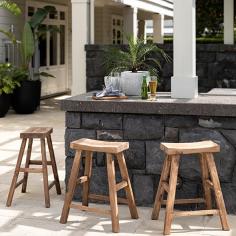 Mushroom Concrete Outdoor Stool - White