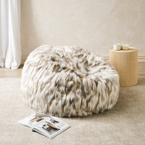 Heirloom Faux Fur Bean Bag - NZ Made - Snowshoe Hare - Cover Only