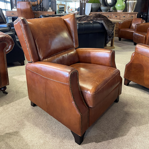 Stamford Leather Recliner Chair - Aged Brown
