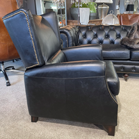 Stamford Leather Recliner Chair - Aged Black Leather