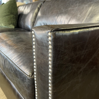 Viscount William Leather Sofa - Fudge