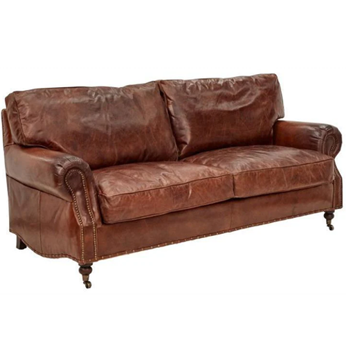 Winslow Leather 3 Seater Sofa - Aged Brown