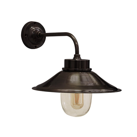 Outdoor IP54 Arched Wall Lamp wtih Shade - Pewter Finish