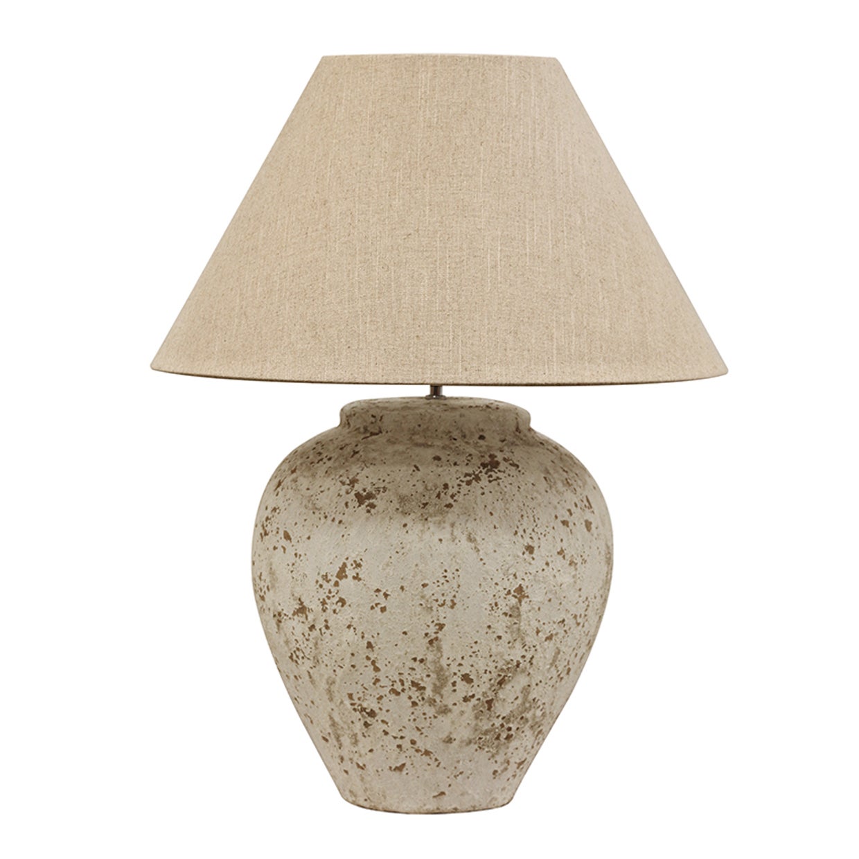 Tuscan Stone Lampbase + Linen Shade - Large