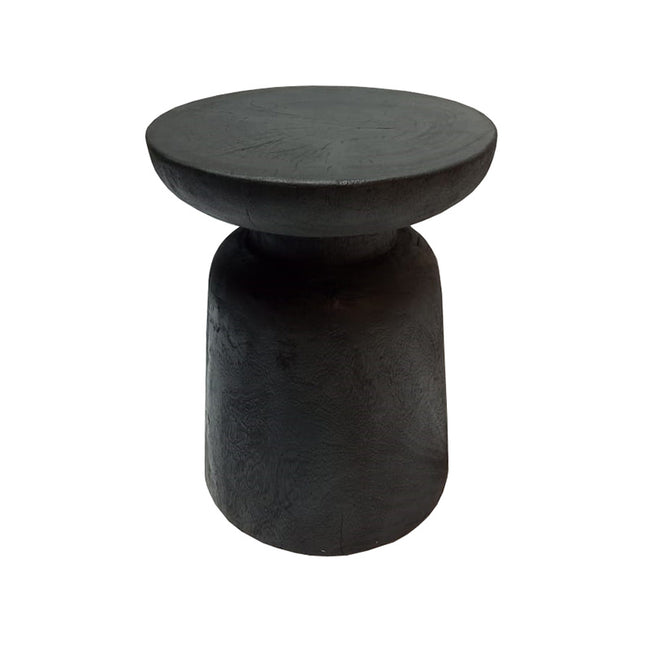 Java Stool Side Table - Burnt Black