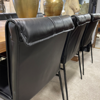 Maxson Black Leather Dining Chair - Metal Legs