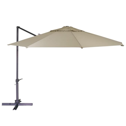 Shelta Windemere Cantilever Outdoor Umbrella with LED Lights - 3.3m Octagonal - Grey