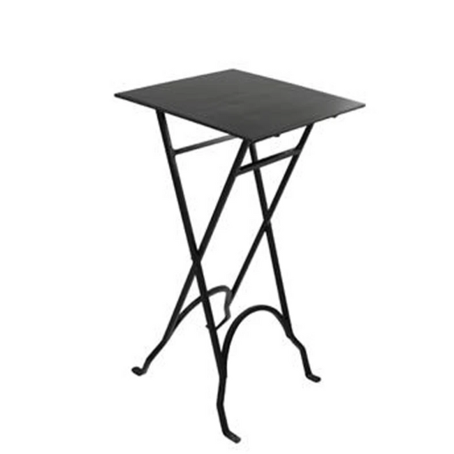 Square Black Folding Iron Side Table