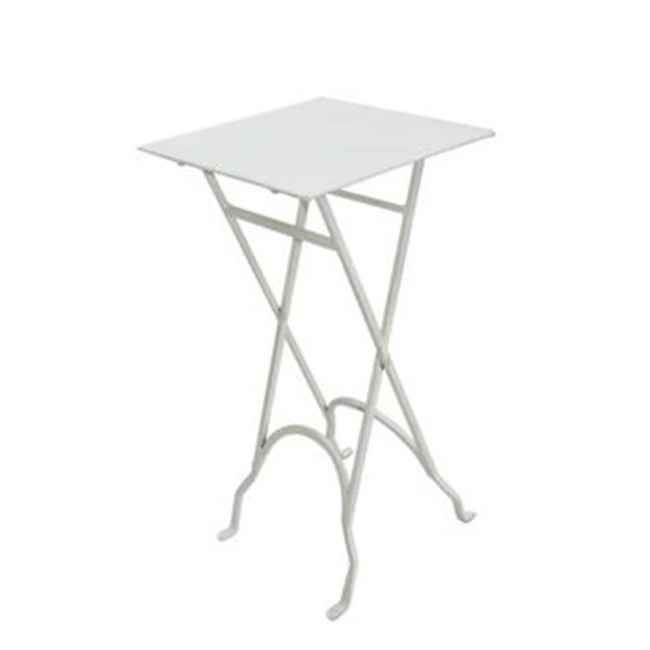 Square White Folding Iron Side Table