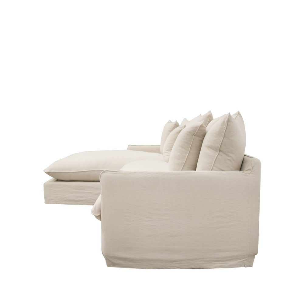 Napa Slipcover Sofa with Chaise - Left - Natural