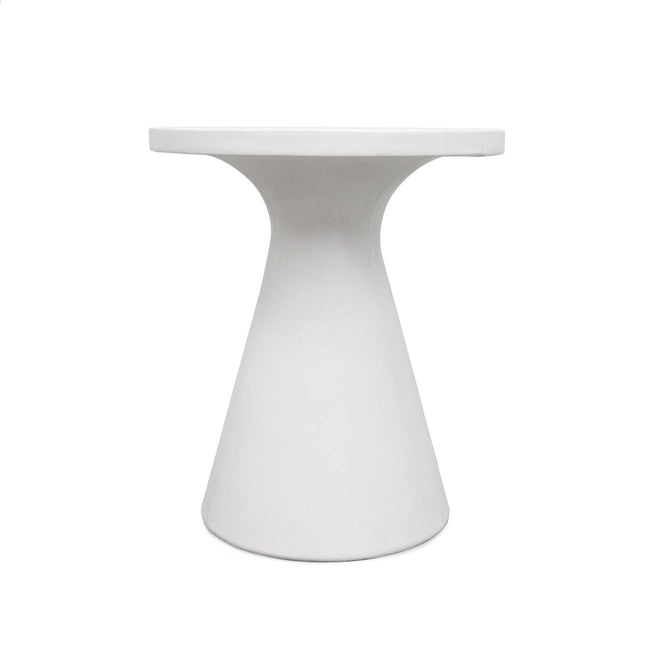 Concrete Pedestal Outdoor Table - White