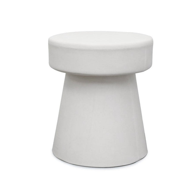 Mushroom Concrete Outdoor Side Table - White