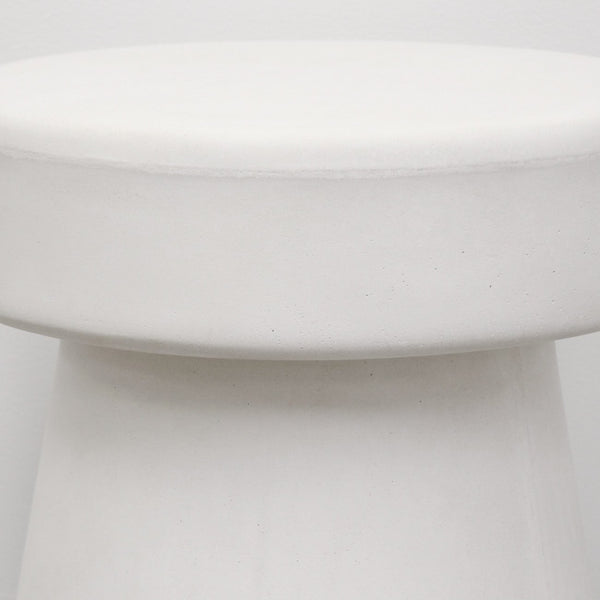 Mushroom Concrete Outdoor Side Table - White