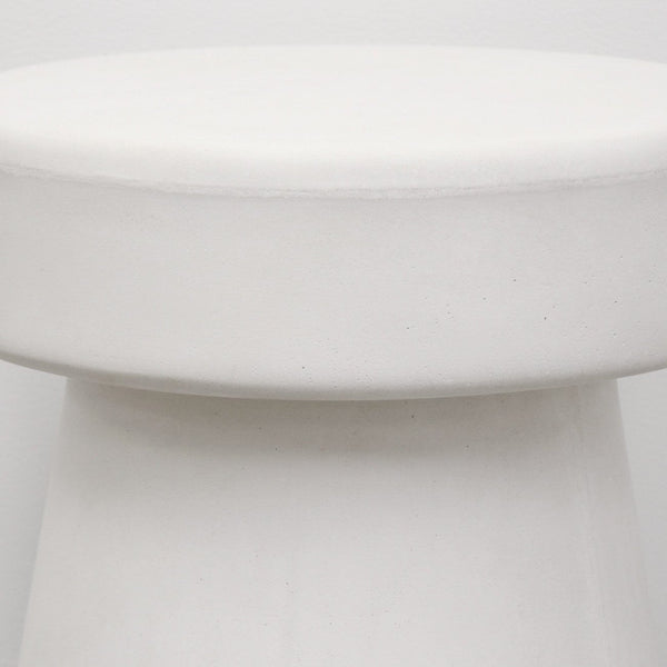 Mushroom Concrete Outdoor Stool - White