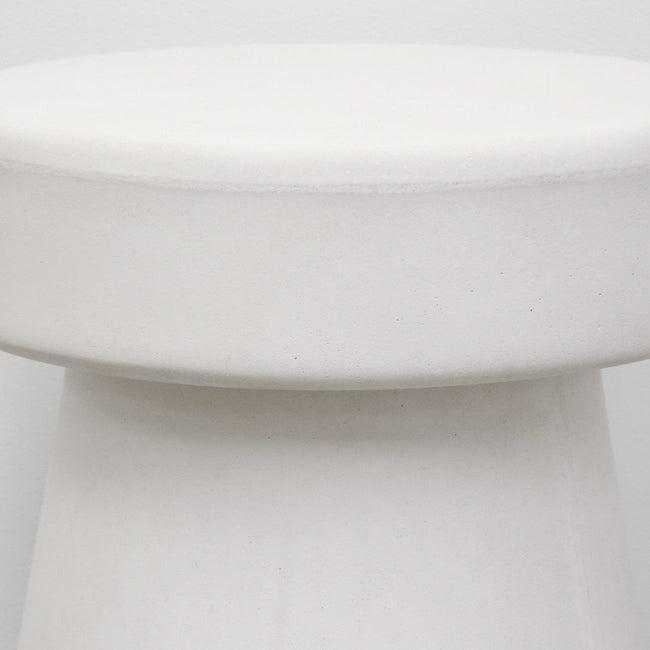 Mushroom Concrete Outdoor Stool - White