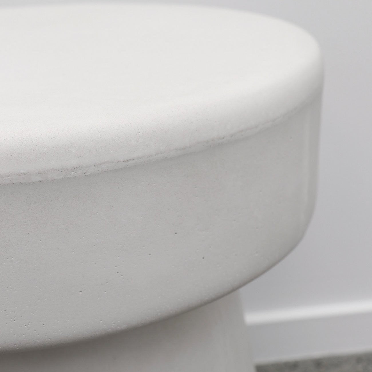 Mushroom Concrete Outdoor Side Table - White