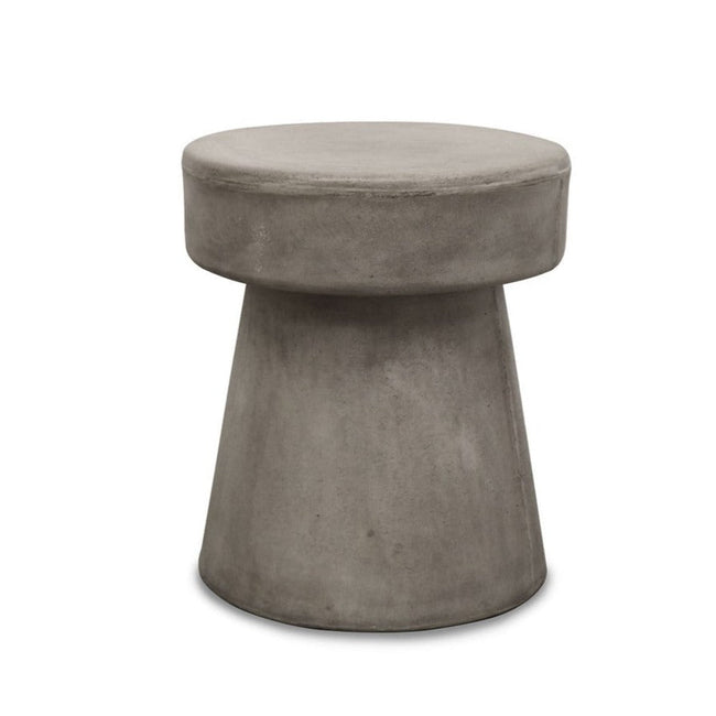 Mushroom Outdoor Concrete Stool - Grey