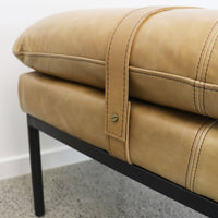 Bayley Leather Bench with Straps - Tan