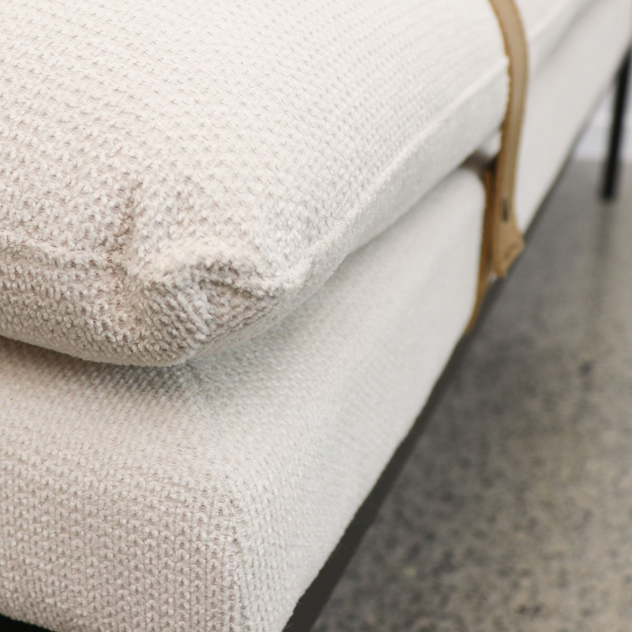 Bayley Bench with Leather Straps - Off-White