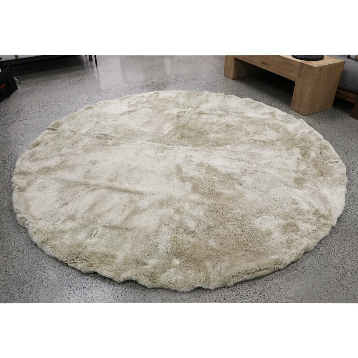 NZ Sheepskin Round Floor Rug - Natural - 120cm