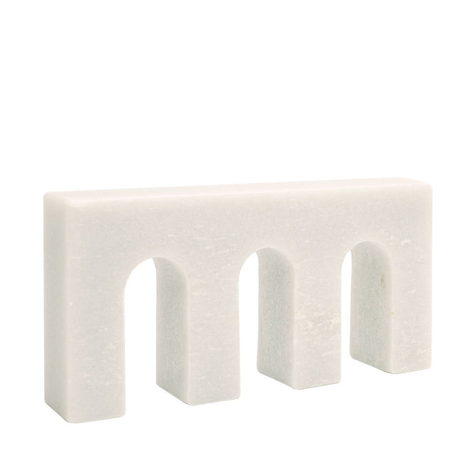 Marble Object - Triple Arch - White