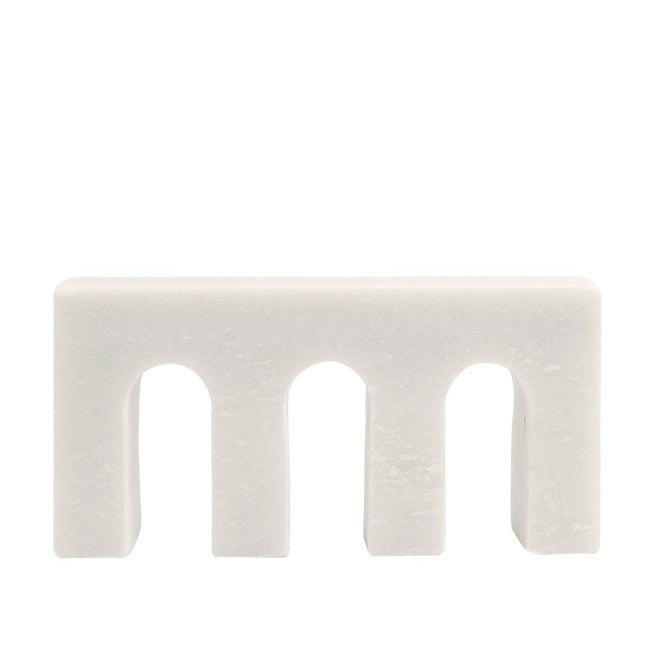 Marble Object - Triple Arch - White