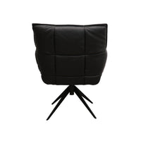 Memphis Swivel Armchair - Black Leather