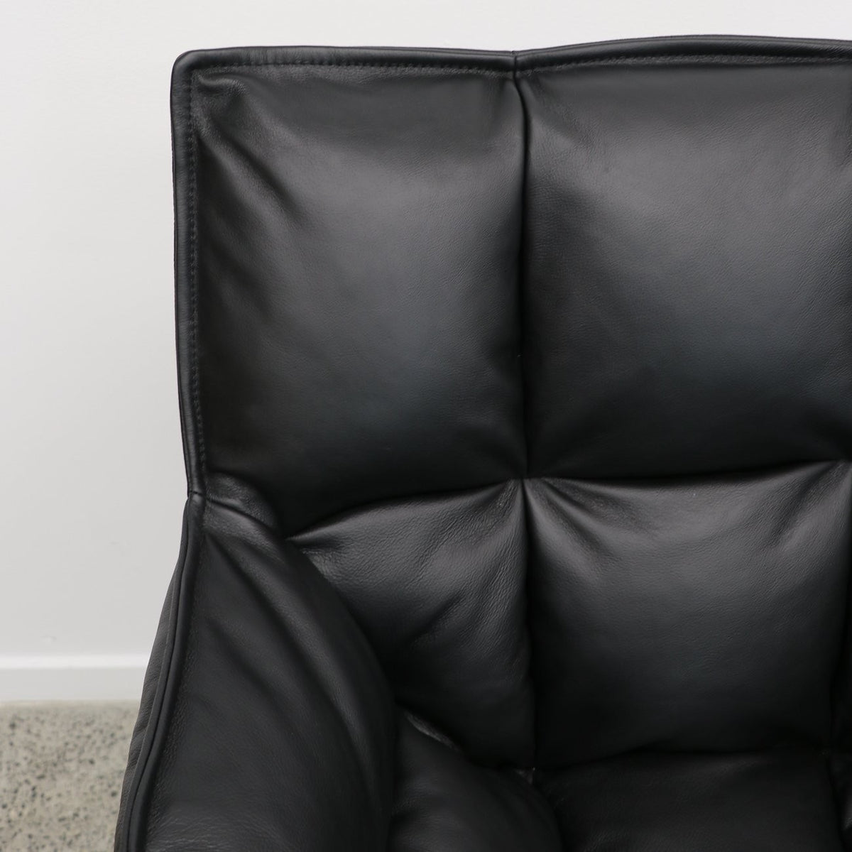 Memphis Swivel Armchair - Black Leather
