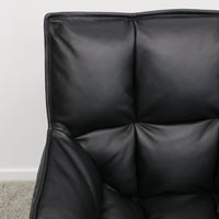Memphis Swivel Armchair - Black Leather