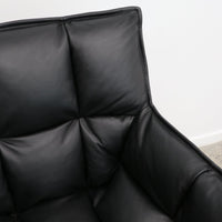 Memphis Swivel Armchair - Black Leather