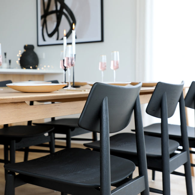 Oslo Dining Chair - Solid Oak/ Black