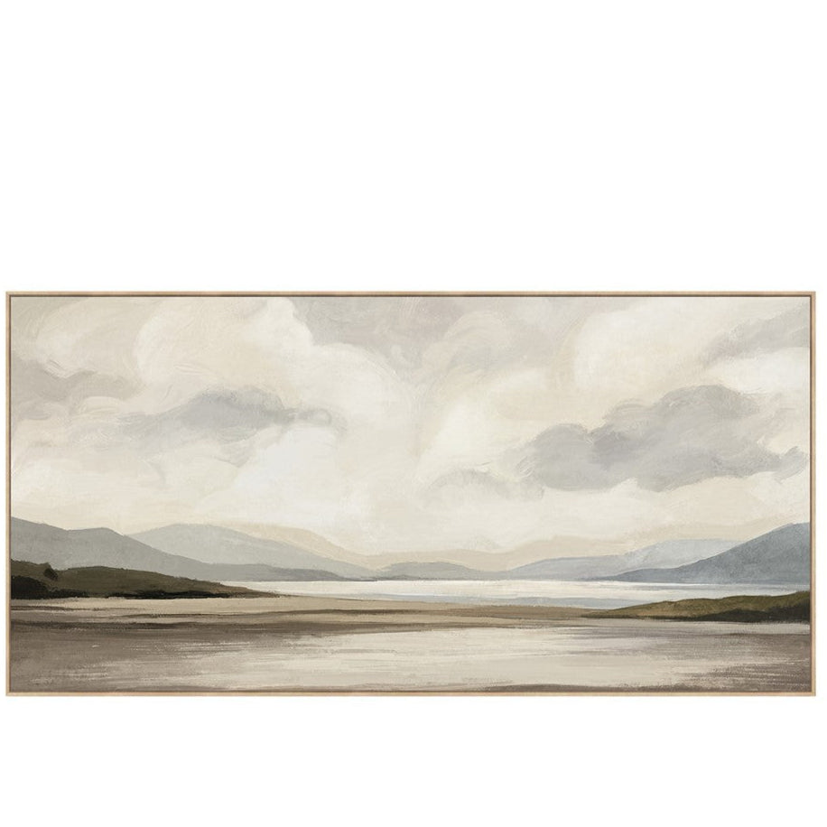 Tarn Framed Canvas with Hand Painting