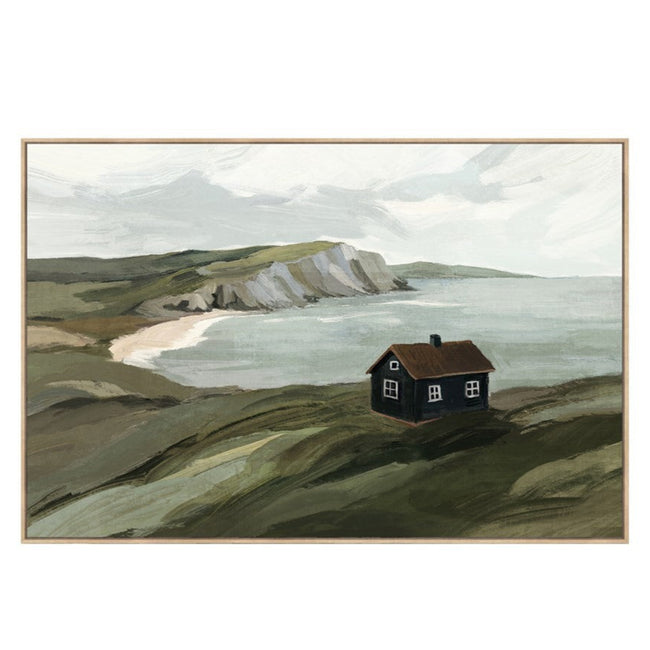 Heath Framed Canvas with Hand Painting