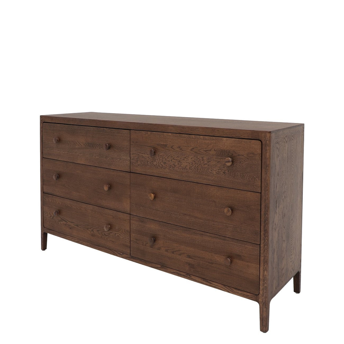 Lunde 6 Drawer Dresser – Walnut Brown