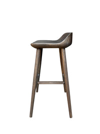 Cortez Barstool - Solid American White Oak - Dark Brown