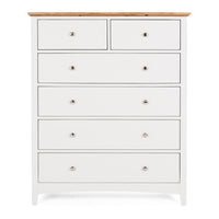 Hudson White Bedroom Drawers - 6 Drawer